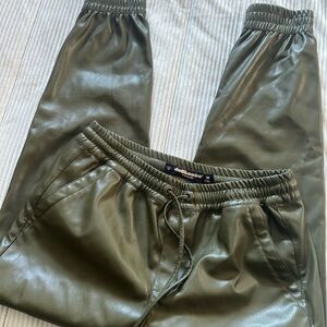 Dollhouse Olive Faux Leather Joggers
